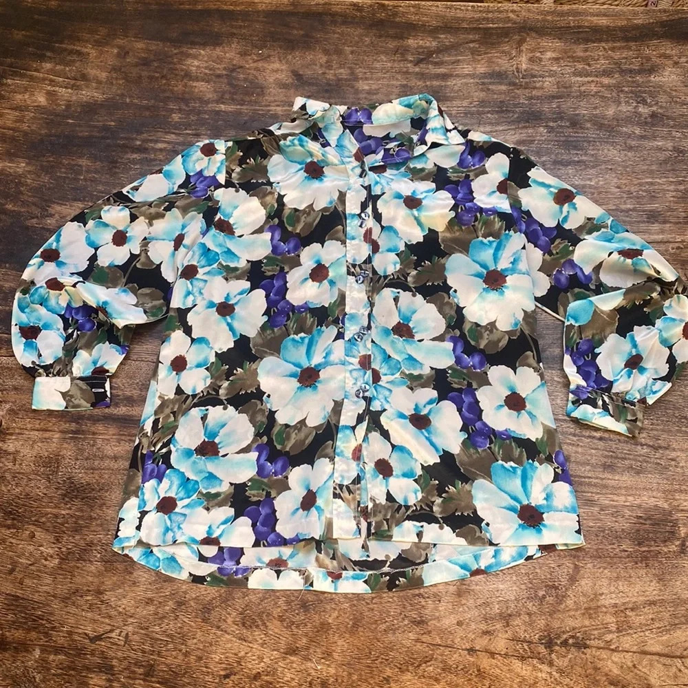 1980’s vintage handmade floral blouse